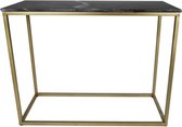 HSM Collection Console tafel Marseille - 100x35x75 cm - Zwart/goud - Marmer/metaal