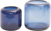 Dutz - design vaas Mazurka Nightblue - glas-  mondgeblazen - h 21 cm