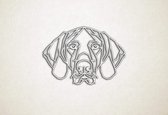 Line Art - Hond - German Pointer - S - 42x60cm - EssenhoutWit - geometrische wanddecoratie