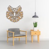 Line Art - Wolf 1 - M - 60x60cm - Eiken - geometrische wanddecoratie