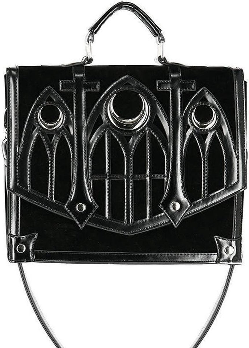 Restyle Gothic Handtas Cathedral Zwart - 28cm x 23cm x 10cm