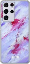 6F hoesje - geschikt voor Samsung Galaxy S21 Ultra -  Transparant TPU Case - Abstract Pinks #ffffff