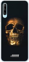 6F hoesje - geschikt voor Honor 9X Pro -  Transparant TPU Case - Gold Skull #ffffff