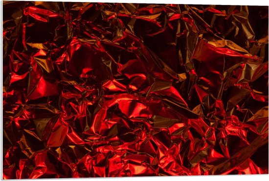 Forex - Abstracte Rode Folie - 90x60cm Foto op Forex