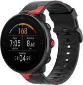 Siliconen Smartwatch bandje - Geschikt voor  Polar Unite camouflage band - rood - Horlogeband / Polsband / Armband