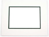 Passepartout Dubbeldik Wit/Donker Groen 30,5x40,6cm met 19,4x29,5cm Venster (10 stuks)
