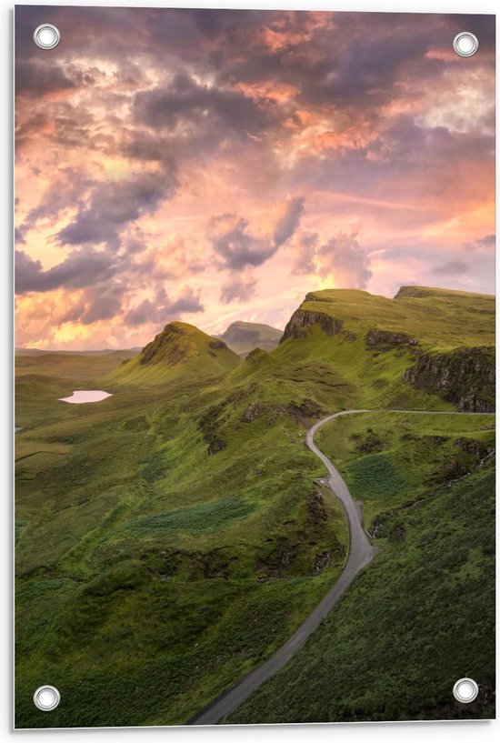 Tuinposter – The Quiraing Landschap, Schotland - 40x60cm Foto op Tuinposter  (wanddecoratie voor buiten en binnen)