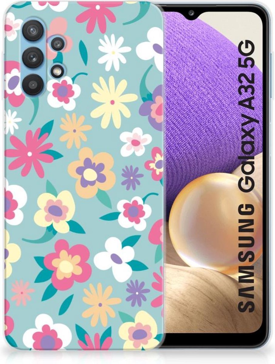 Back Cover voor Samsung Galaxy A32 5G TPU Case Flower Power