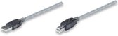 Manhattan USB-kabel USB 2.0 USB-A stekker, USB-B stekker 11.00 m Transparant 510424