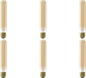 CALEX - LED Lamp 6 Pack - Filament T32 - E27 Fitting - 4W - Warm Wit 2100K - Goud