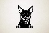 Wanddecoratie - Hond - Australische Kelpie 2 - S - 58x42cm - Zwart - muurdecoratie - Line Art