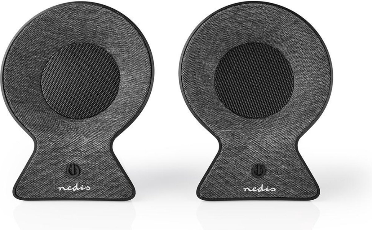 Nedis FSBS120AT Bluetooth®-speaker Met Geweven Stof Bekleed 2x 15 W Tot 4 Uur Speeltijd True Wireless Stereo (tws) Antraciet / Zwart
