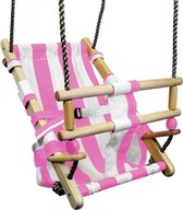 Babyschommel Beach Roze/Wit Premium met PP Touwen