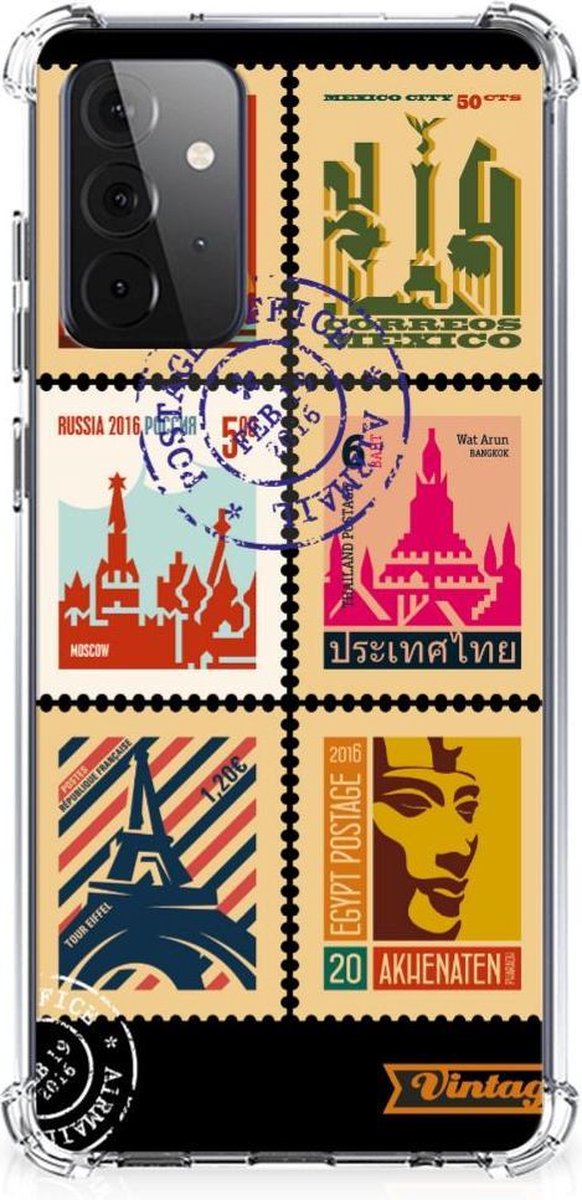 Back Cover voor Samsung Galaxy A72 4G/5G Telefoonhoesje met valbescherming Postzegels
