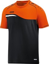 Jako Competition 2.0 T-Shirt Zwart-Neon Oranje Maat S
