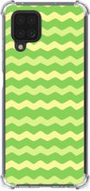 Smartphone hoesje Geschikt voor Samsung Galaxy A12 Beschermhoesje met transparante rand Waves Green