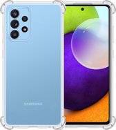 Hoesje Geschikt voor Samsung A52 Hoesje Siliconen Shock Proof Case Hoes - Hoes Geschikt voor Samsung Galaxy A52 Hoes Cover Case Shockproof - Transparant
