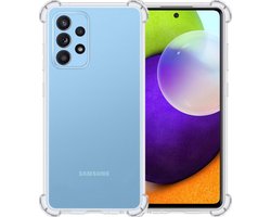 Hoesje - Geschikt voor Samsung Galaxy A52 - Sterk & Shockproof - Siliconen Shock Case - Hoes Cover - Telefoonhoes - Transparant