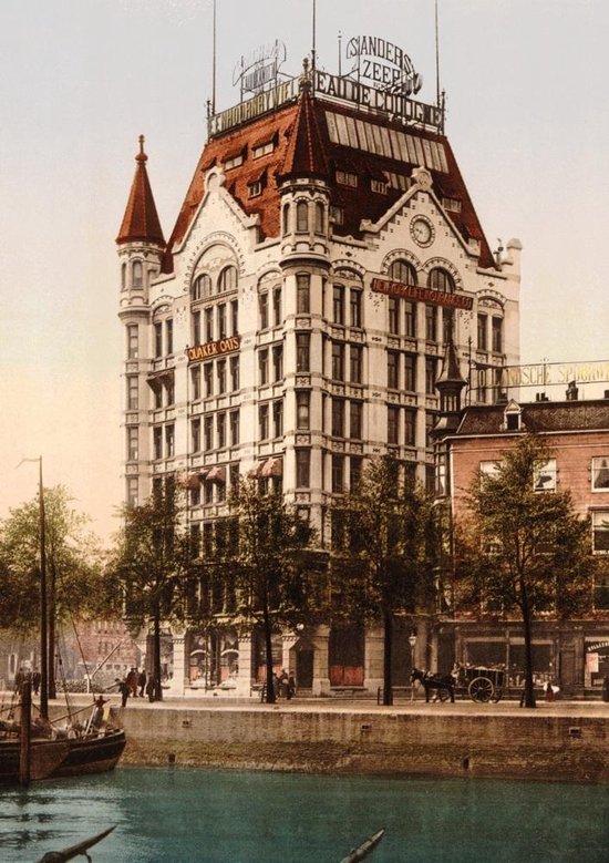 Oud Stadsgezicht Rotterdam Witte Huis - Oude Foto Print op Poster A1 59x84cm