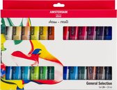 Amsterdam Standard Series acrylverf algemene selectie set | 24 × 20 ml - 24 basis kleuren - 480 ml