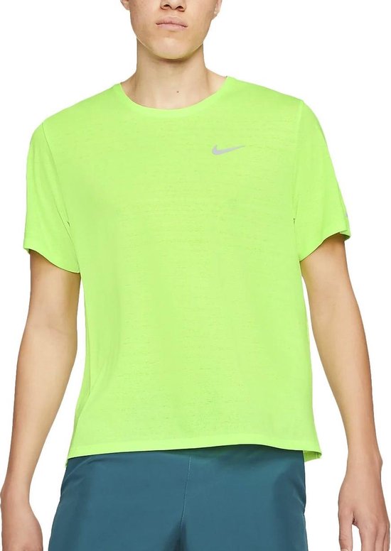 Nike - Dri-FIT Miler Running Top - Hardloopshirt Heren - XXL - Lime |  bol.com