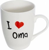 Cosy en Trendy Beker 'i Love Oma' D8.3xh10.5cm 36cl Aardewerk - (Set van 6) En Yourkitchen E-kookboek - Heerlijke Smulrecepten