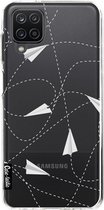 Casetastic Samsung Galaxy A12 (2021) Hoesje - Softcover Hoesje met Design - Paperplanes Print