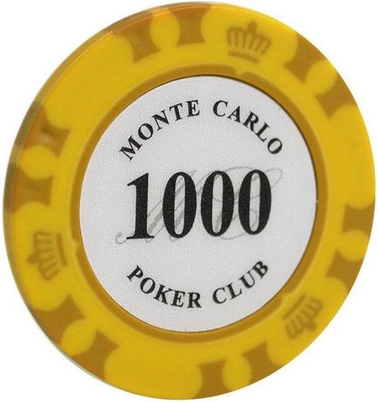 Afbeelding van het spel 5 stuk Professionele Upscale Klei Casino Texas Poker Chips 14G waarde 1000