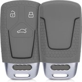 kwmobile autosleutel hoesje voor Audi 3-knops Smartkey autosleutel (alleen Keyless Go) - Autosleutel behuizing in grijs / zwart