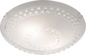 LED Plafondlamp - Plafondverlichting - Torna Crasto - E27 Fitting - 2-lichts - Rond - Mat Wit - Aluminium