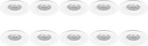 Spot Armatuur 10 Pack - Proma Rodos Pro - GU10 Fitting - Inbouw Rond - Mat Wit - Aluminium - Ø93mm