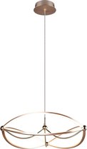 LED Hanglamp - Torna Charis - 42W - Warm Wit 3000K - Dimbaar - Rond - Mat Goud - Aluminium