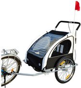 Homcom Fietskar - hardloop buggy - 2-in-1 - wit/zwart