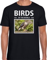 Dieren foto t-shirt Havik - zwart - heren - birds of the world - cadeau shirt Haviks liefhebber L