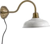 Wandlamp wit met goud