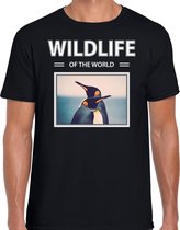 Dieren foto t-shirt Pinguin - zwart - heren - wildlife of the world - cadeau shirt Pinguins liefhebber S