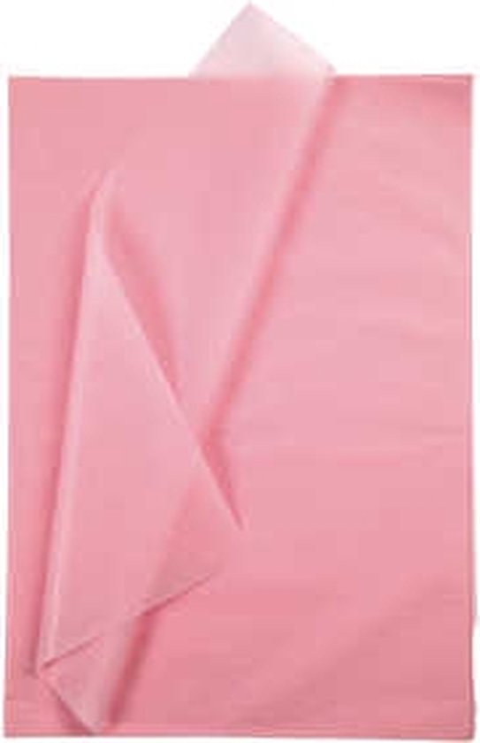 Papier de soie. rose. 50x70 cm. 14 gr. 25 feuilles / 1 boîte