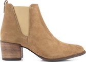 NoGRZ G.Quarenghi Dames - Suede leren enkellaars met blokhak - Bruin leer - Maat 37