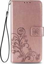 Samsung Galaxy A42 5G Hoesje - Mobigear - Clover Serie - Kunstlederen Bookcase - Roségoud - Hoesje Geschikt Voor Samsung Galaxy A42 5G