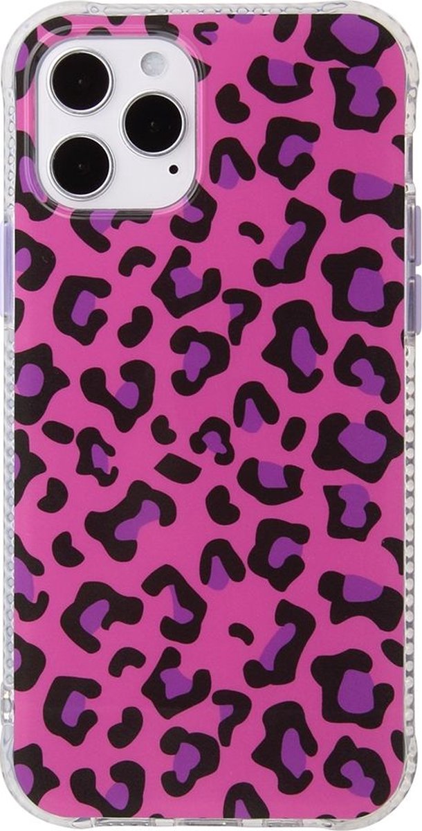 Mobigear Hoesje geschikt voor Apple iPhone 12 Pro Max Telefoonhoesje Flexibel TPU | Mobigear Leopard Backcover | iPhone 12 Pro Max Case | Back Cover - Roze