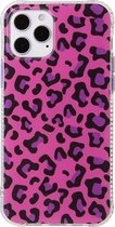 Apple iPhone 12 Mini Hoesje - Mobigear - Leopard Serie - TPU Backcover - Roze - Hoesje Geschikt Voor Apple iPhone 12 Mini