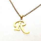 Ketting alfabet R - Goud