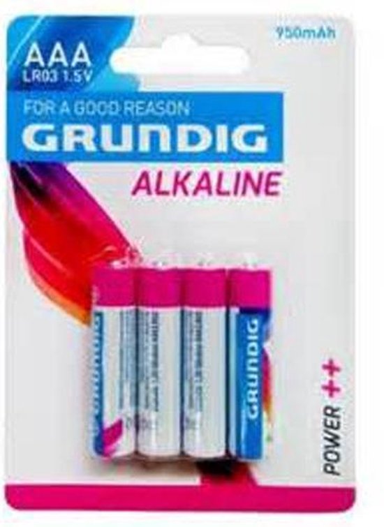 Grundig AAA Batterijen Alkaline 4 Stuks 950mah - Speelgoed - Batterijen/Laders/Accus