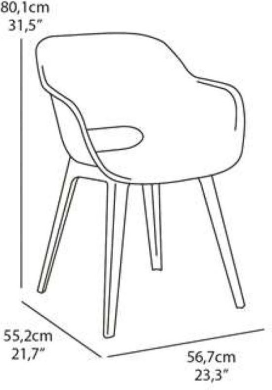 Chaises de jardin Keter Akola - 2 pièces -56,5x55x80cm - Vert Vintage