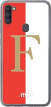 6F hoesje - geschikt voor Samsung Galaxy A11 -  Transparant TPU Case - Feyenoord - F #ffffff