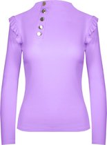 Ruffel Button Top Lila