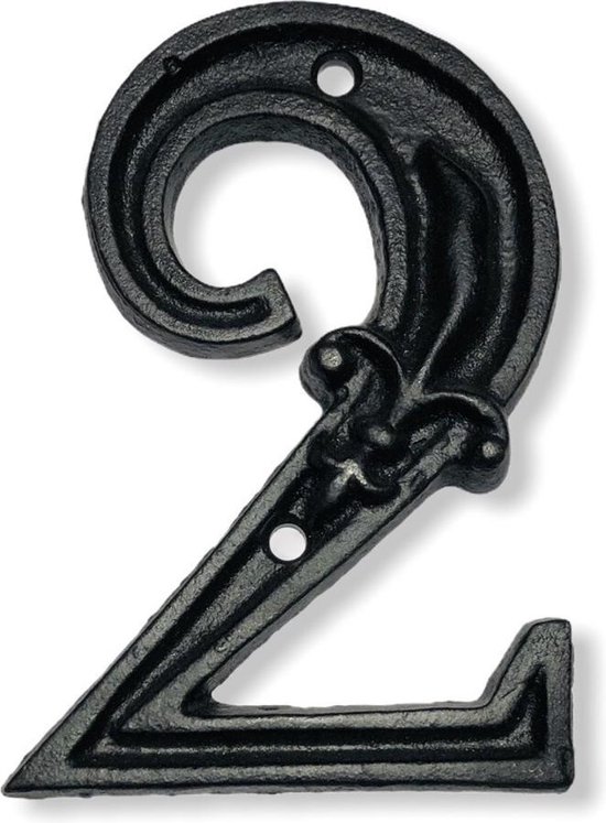 Outlight - Huisnummer Vintage mat zwart nr. 2 - 11,5cm (uit de jaren 30) |  bol.com