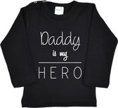 R Rebels | Katoenen Baby Shirt | Daddy is my HERO | Zwart | Maat 98/104