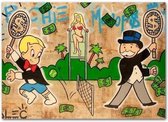 Alec Monopoly Poster 6 - 40x50cm Canvas - Multi-color