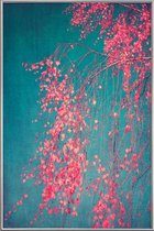 JUNIQE - Poster met kunststof lijst Whispers Of Pink -60x90 /Blauw &